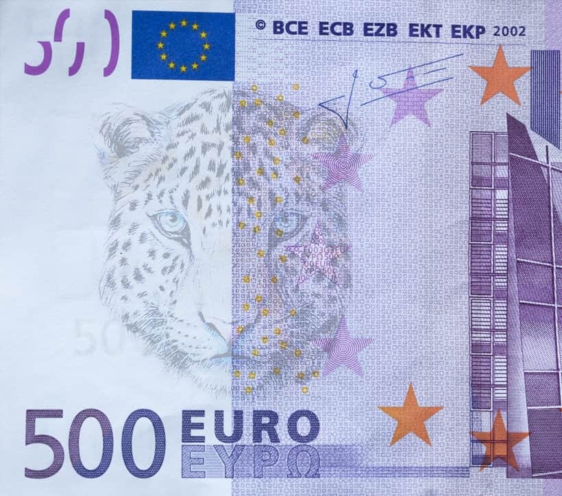 Image d'un jaguar dans un billet de 500